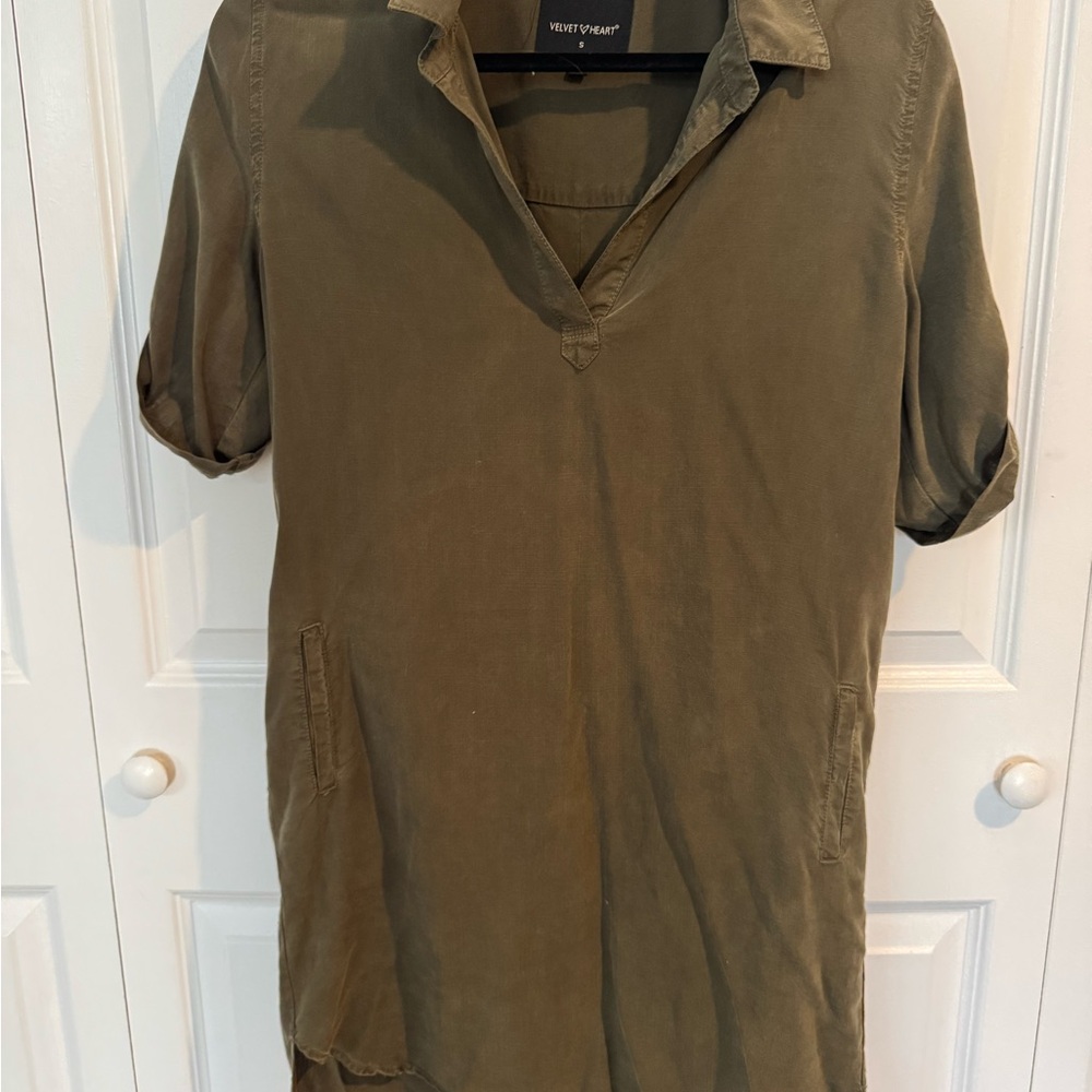 Khaki Short Sleeve Dress
